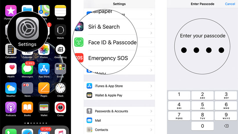 Vô hiệu hóa Face ID trên iPhone X của bạn sau đó bật lại