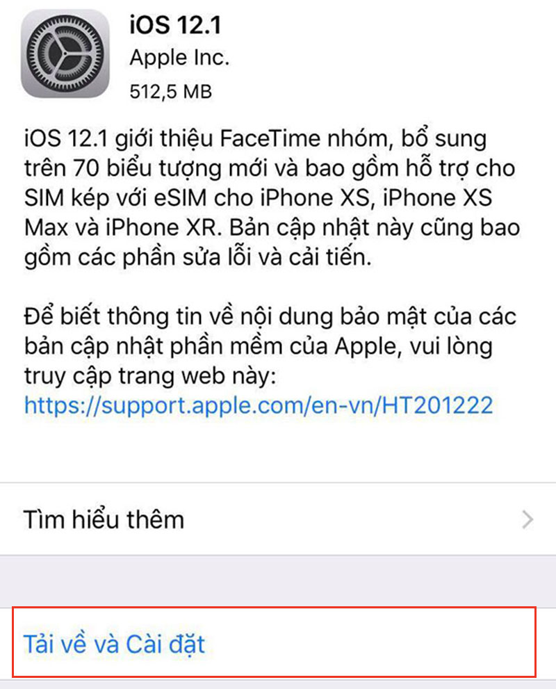 Cập nhập IOS 12.1 fix lỗi wifi