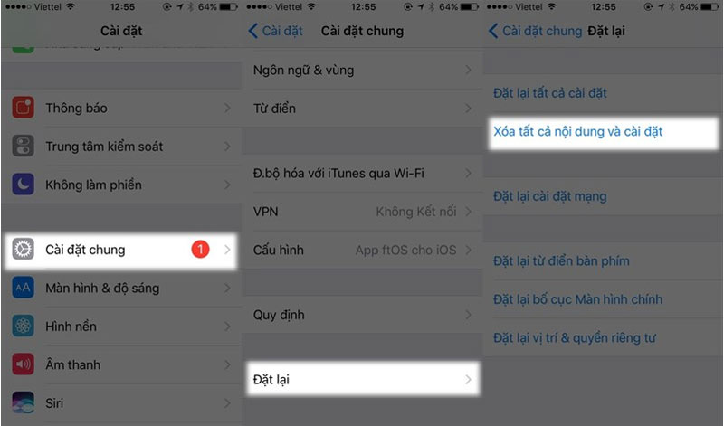 Khôi phục cài đặt gốc Iphone 6