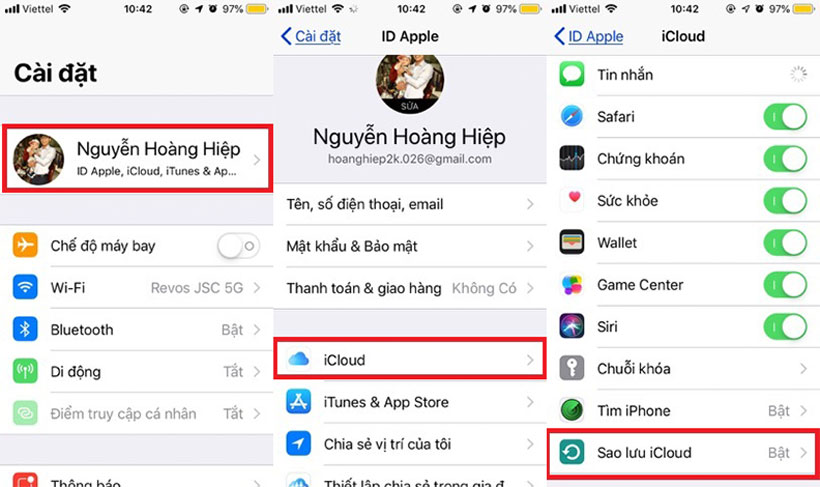 Sao lưu dữ liệu iPhone