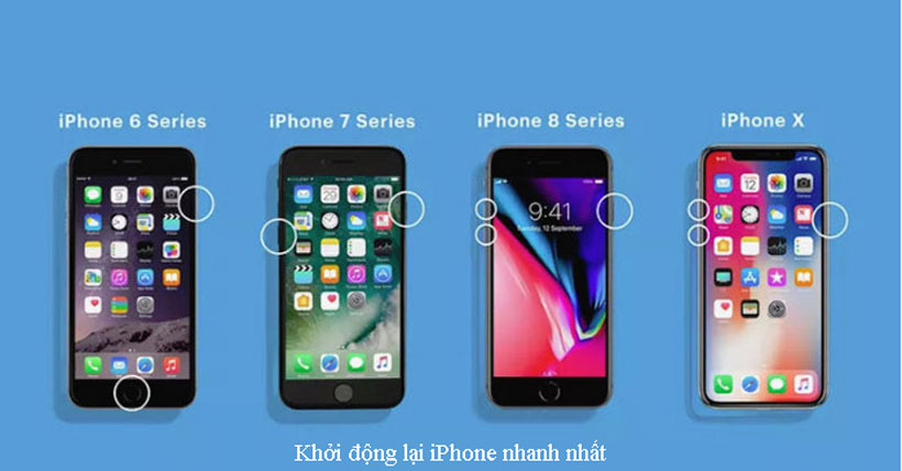 Xứ lý iPhone không nhận sạc bằng cách khởi động lại iPhone