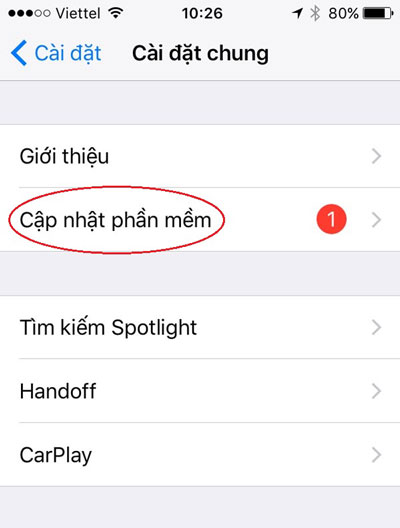 Nâng cấp bản IOS mới nhất