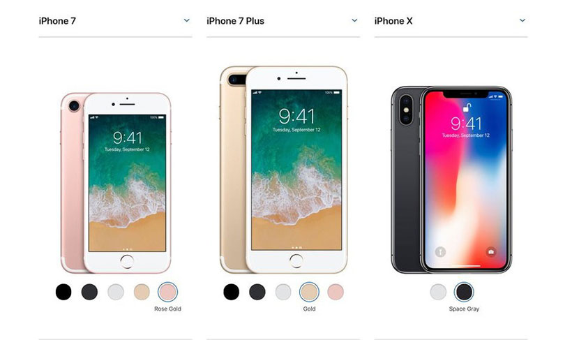 So sánh màu giữa iPhone 7 Plus và iPhone X