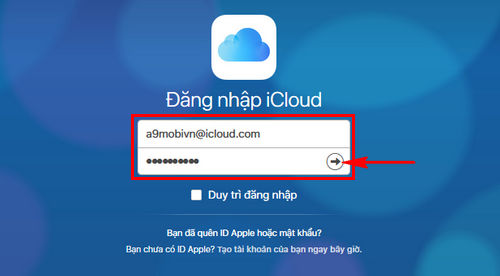 Đăng nhập tài khoản iCloud