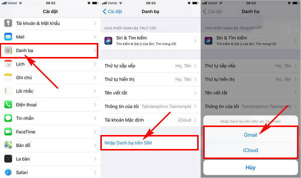 iPhone danh bạ bị mất