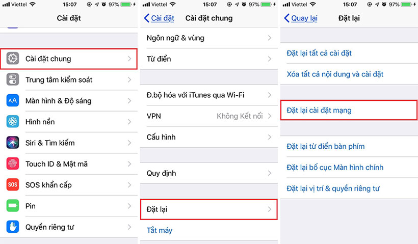 Các bước để cài đặt lại mạng