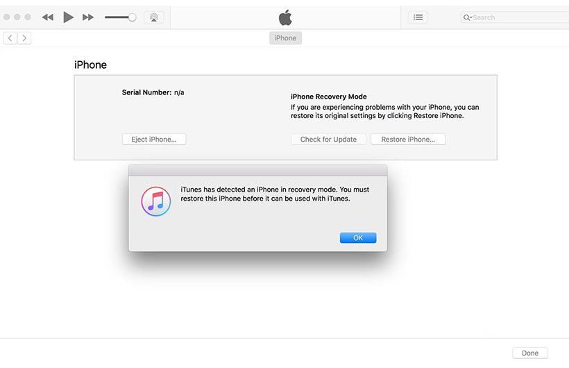 Xử lý iPhone X bị treo logo bằng itunes