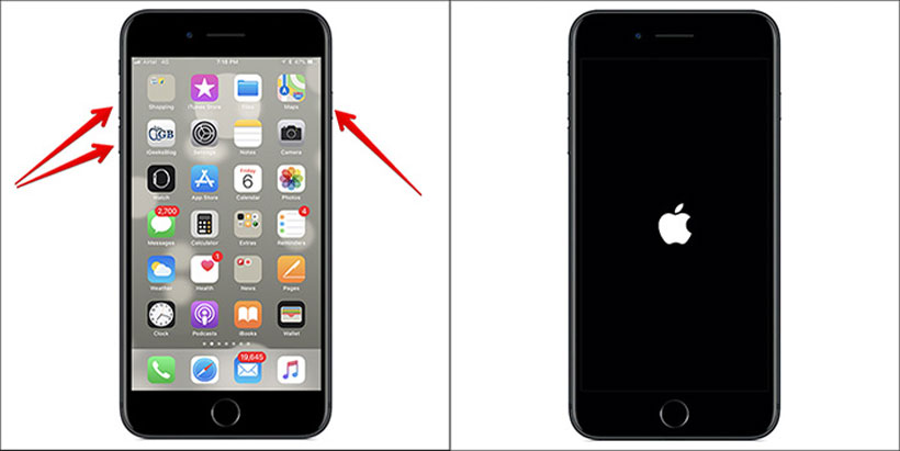 Khởi động lại cứng iPhone 8 Plus hoặc 8