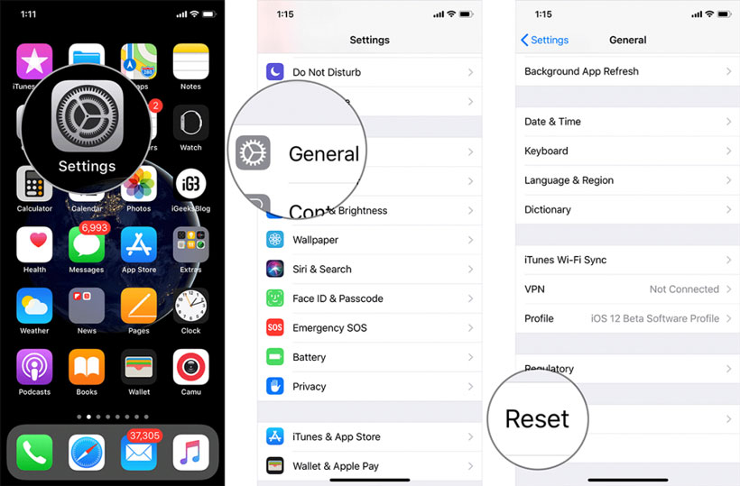 Đặt lại iPhone X của bạn về mặc định của nhà sản xuất
