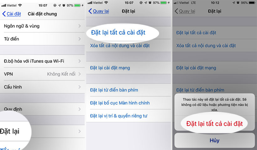 Khôi phục cài đặt gốc iPhone