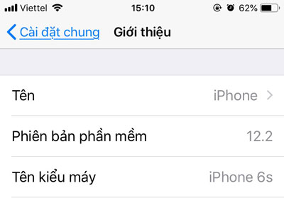 Kiểm tra phiên bản phần mềm IPhone hiện tại