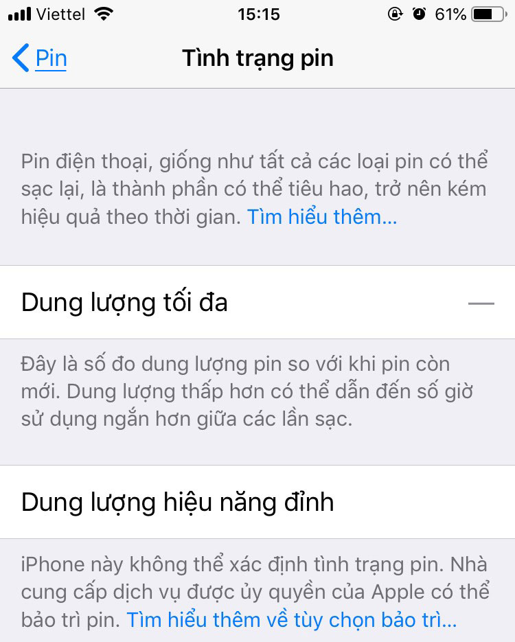 Kiểm tra tình trạng pin trên Iphone 6
