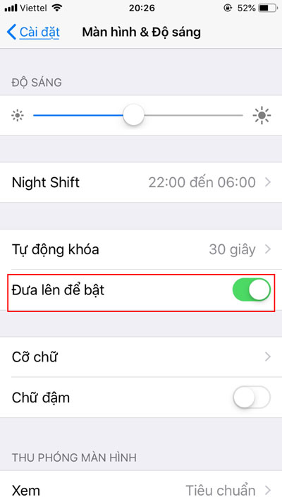 Tránh hao pin bằng cách tắt tính năng đưa lên để bật