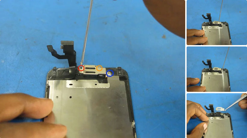 Tháo miếng bảo vệ tai nghe và Camera