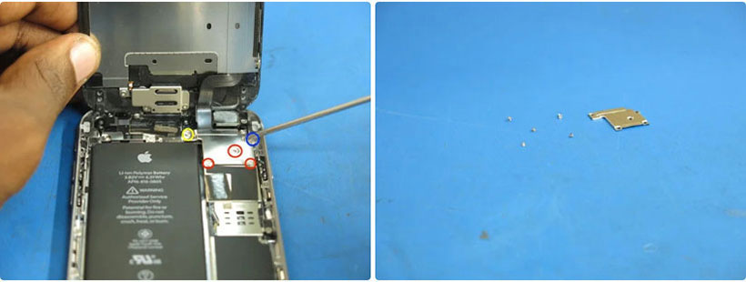 Tháo tấm chắn trên main iPhone