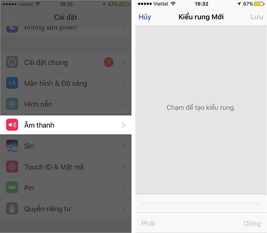 Đặt kiểu rung cho từng liên lạc