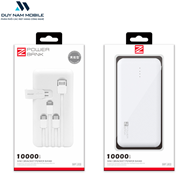 Sạc dự phòng 10000mAh ZUZG J03 tích hợp 3 dây sạc
